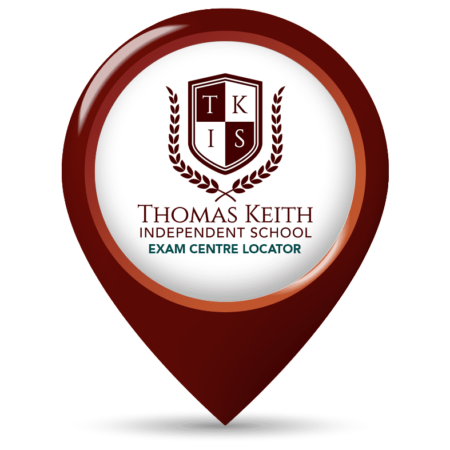 Why 29 a red and white pin with a thomas keith logo