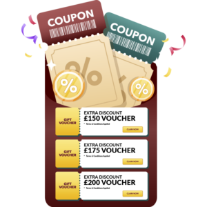 Voucher TK a coupon with confetti and confetti