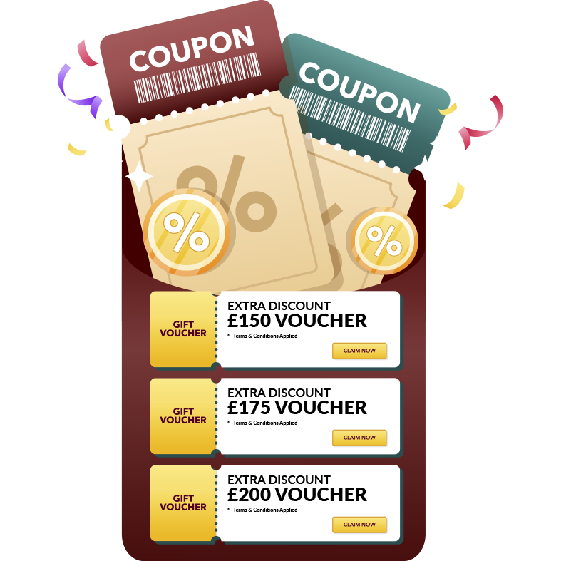 Voucher TK a coupon with confetti and confetti